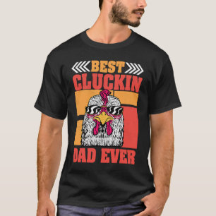 T-shirt Papa Rétro Meilleur Papa Poulet Cluckin Papa Coq