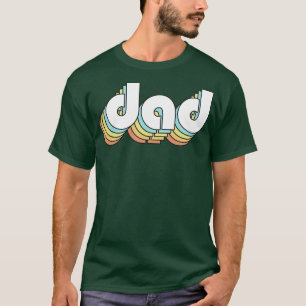 T-shirt Papa Retro Typographie Arc-en-ciel style défraîchi