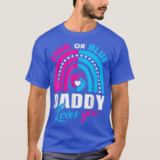 T-shirt Papa Rose Ou Bleu T'Aime Fête De Révélation De Sex