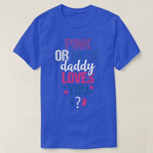 T-shirt Papa rose ou bleu vous aime (Design devant)