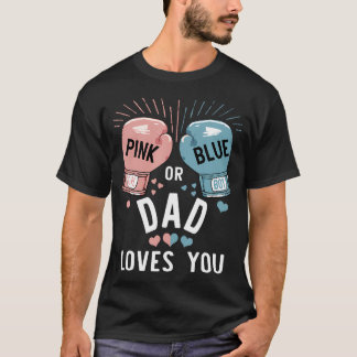 T-shirt Papa Rose Ou Bleu Vous Aime Boxer Genre Révéler Pa