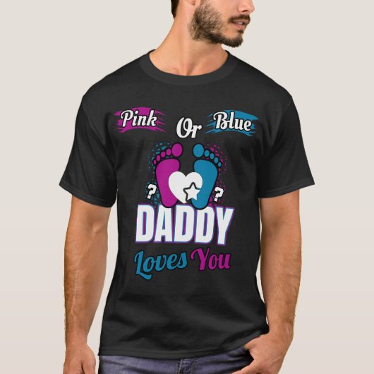 T-shirt papa rose ou bleu vous aime - drôle (Devant)