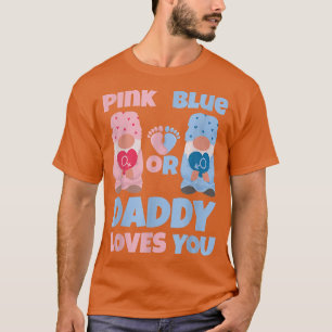T-shirt Papa Rose Ou Bleu Vous Aime Drôle Genre Révéler P
