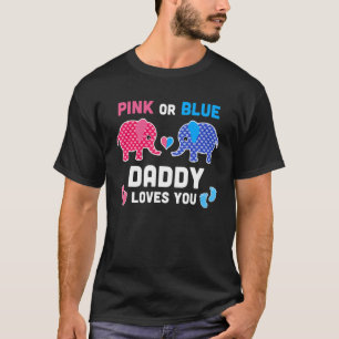 T-shirt Papa Rose Ou Bleu Vous Aime Elephant Genre Revea
