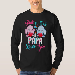 T-shirt Papa Rose Ou Bleu Vous Aime Eléphants Bébé Genre