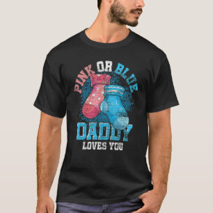 T-shirt Papa Rose Ou Bleu Vous Aime Futur Papa Genre Rev