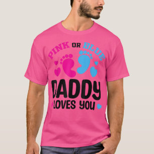 T-shirt Papa Rose Ou Bleu Vous Aime Genre Révéler Bébé Sh