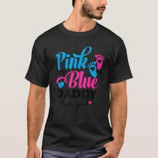 T-shirt Papa Rose Ou Bleu Vous Aime Genre Révéler Bébé Un