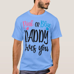 T-shirt Papa Rose Ou Bleu Vous Aime Genre Révéler Mères