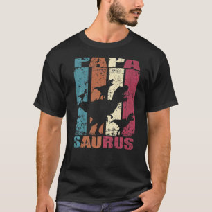 T-shirt Papa Saurus Dinosaure Triplet Dino Papa Famille Pa