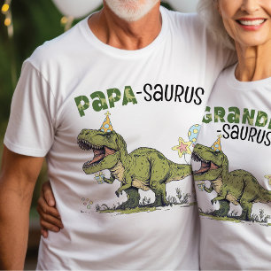 T-shirt Papa-saurus Grandpa Dinosaur Parti Anniversaire de