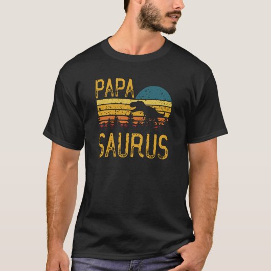 T-shirt Papa Saurus Rex Dinosaur Dino Tyrannosaurus Rex (Devant)