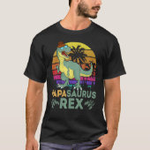 T-shirt Papa Saurux Rex Dinosaur Retro Coucher de soleil P (Devant)