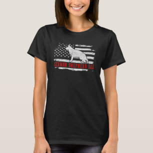 T-shirt Papa Shepherd allemand homme Drapeau américain en
