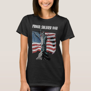 T-shirt Papa soldat fier Patriote américain Patriotisme Ét
