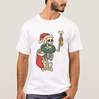 T-shirt Papa Squelette Drôle Taxe Noël Humour Festif Sar