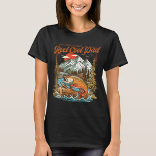 T-shirt Papa super cool drôle pêche poisson arc-en-ciel pê