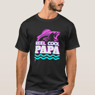 T-shirt Papa Super Cool Pêche Papa Pêcheur Rétro Vaporwa