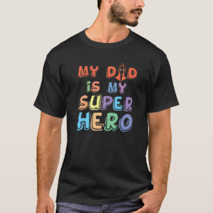 T-shirt Papa Super Papa Hero Père Papa Stepdad Son Daugh