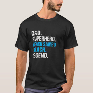 T-shirt Papa Superhero Beach Sambo Coach Amusant Humour
