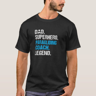 T-shirt Papa Superhero Paragliding Entraîneur Amusant Humo