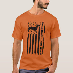 T-shirt Papa teckel drapeau américain vintage amis