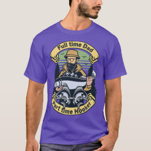 T-shirt Papa temps plein temps temps partiel HookerPêcher