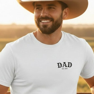 T-shirt Papa Texte en Gras Est 2025