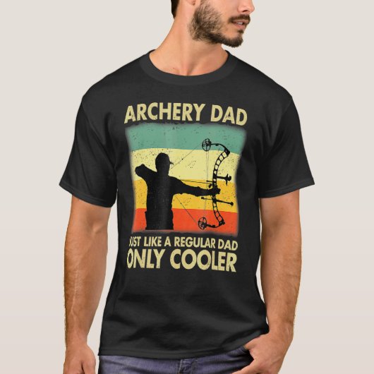 T-shirt Papa Tir À L'Arc Comme Un Père Régulier Seulement  (Devant)