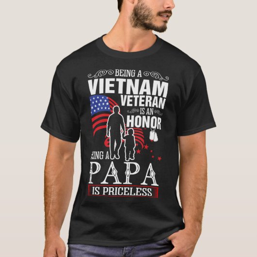 T-shirt Papa Tshirt, un vétéran du Vietnam (Devant)