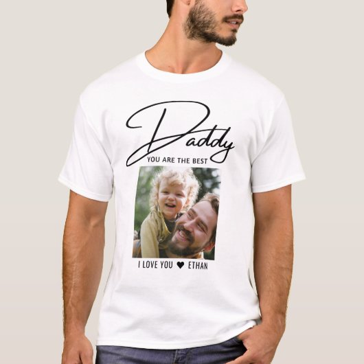 T-shirt Papa, Tu Es La Meilleure Photo De Typographie (Devant)