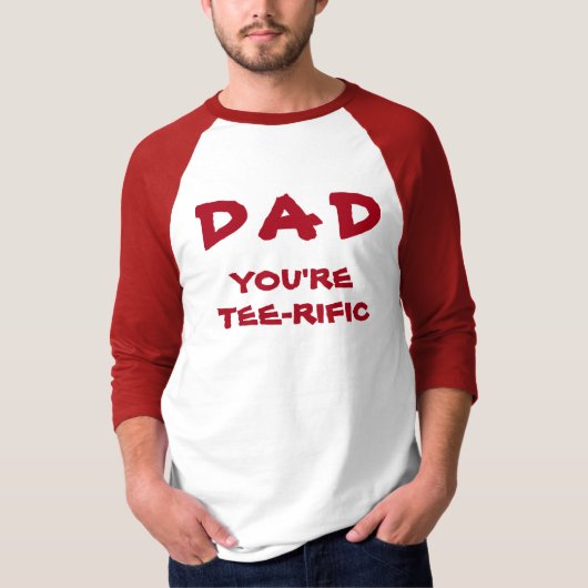 T-shirt Papa Tu es Tee-Rific Golf Pun Rouge et Blanc (Devant)
