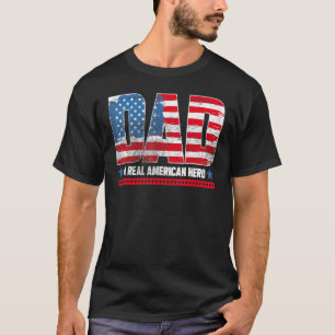 T-shirt Papa Un Véritable Héros Américain