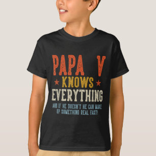 T-shirt Papa v sait tout fête des pères rétro vintage