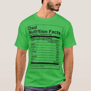 T-shirt Papa Valeur nutritive T Fête des pères nutritionne
