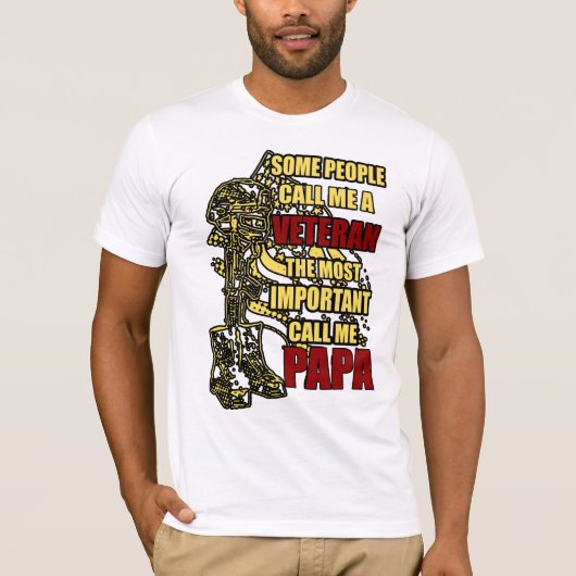T-shirt Papa vétéran (Devant)