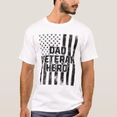 T-shirt Papa vétéran, Anciens combattants Merci, U de comb (Devant)