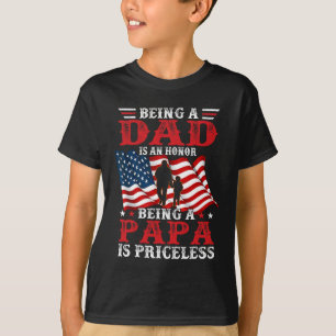 T-shirt Papa Vintage American Flag Fête des pères 4 Juil