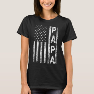 T-shirt Papa Vintage American Flag Fête des pères 4 Juil