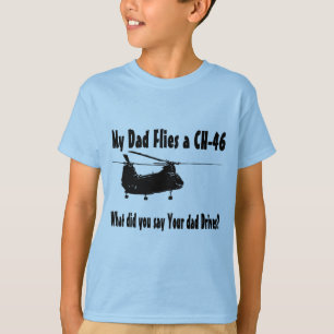 T-shirt Papa vole un hélicoptère CH 46