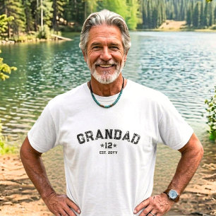T-shirt Papapa Est Année Noir Blanc Total Grands Héritage