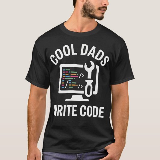 T-shirt Papas Cool Écrivent du Code Drôle Programmeur Coda (Devant)