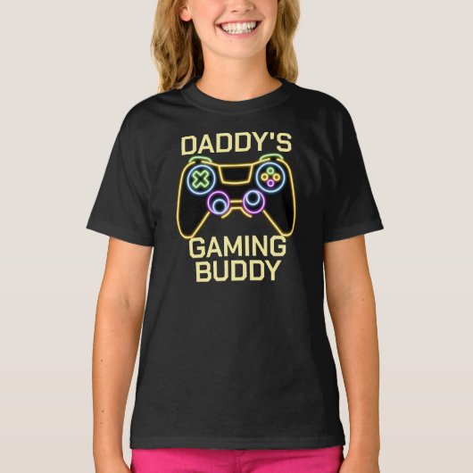 T-shirt Papa's Gaming Buddy Père Enfant Gamer Matching (Devant)