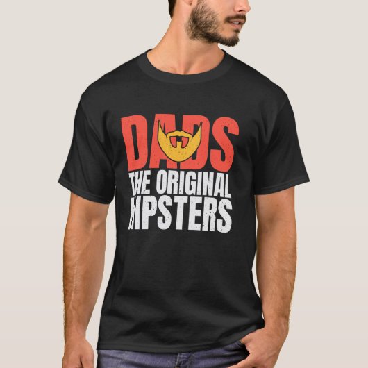 T-shirt Papás les hipsters originaux Papa (Devant)