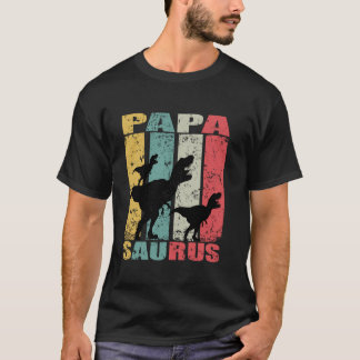 T-shirt Papasaurus Rex Dinosaur Baby Dino Twin Family Papa