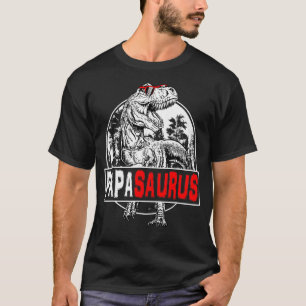 T-shirt Papasaurus Rex Dinosaur Papa Saurus Famille Matchi