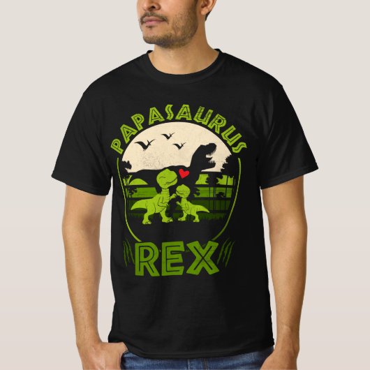 T-shirt Papasaurus Rex Fête des pères Anniversaire Funny C (Devant)