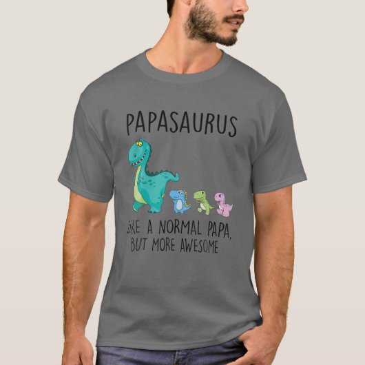 T-shirt Papasaurus T Rex Dinosaur Papa Family Matching Fat (Devant)