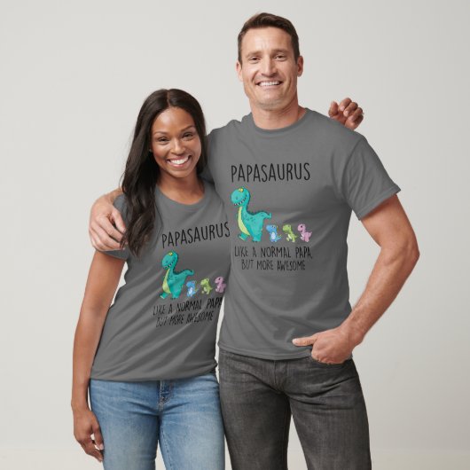 T-shirt Papasaurus T Rex Dinosaur Papa Family Matching Fat (Unisexe)