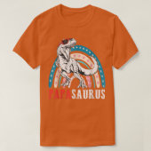 T-shirt Papasaurus T Rex Dinosaur Papa Saurus Arc-en-ciel (Design devant)